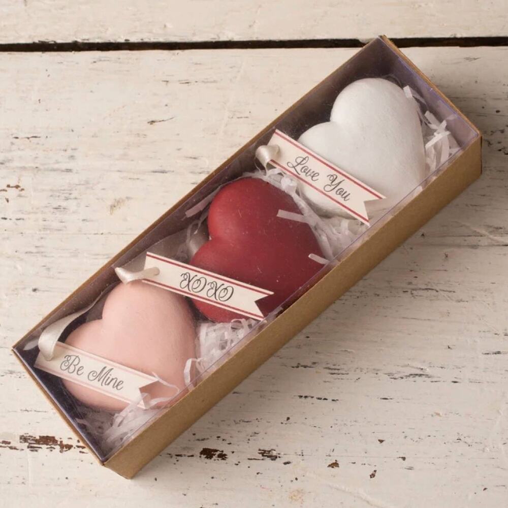 Bethany Lowe Heart Macaron Ornaments Set Of 3 Macaroons Red Pink XOXO Be Mine